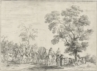Carrozza scortata da cavalieri
