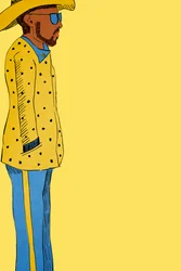 Uomo in abito giallo