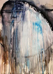 Astratto: Flusso blu-grigio