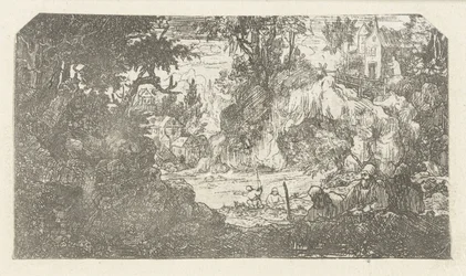 Paesaggio con viaggiatori a riposo