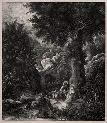 Riposo durante la fuga in Egitto con un asino sellato, 1871