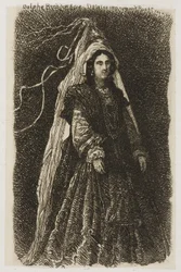 Donna in costume medievale fantastico