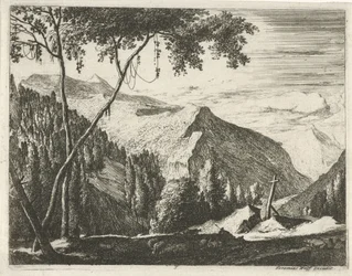 Paesaggio montano con croce