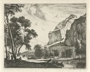 Paesaggio fluviale con rocce (Tiroolse landschappen)