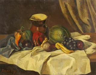Natura morta - Frutta con brocca