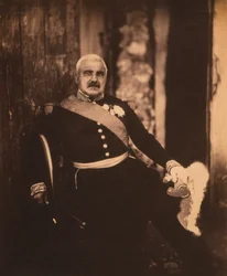 Maresciallo francese Aimable-Jean-Jacques Pelissier, ritratto seduto in uniforme, Guerra di Crimea, Crimea, Ucraina