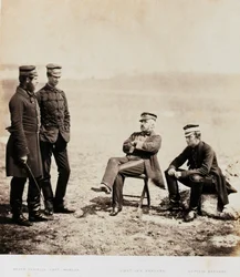 Maggior Generale Henry William Barnard e Staff, da un album di 52 fotografie associate alla Guerra di Crimea, 1855