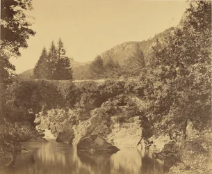 Pozza sotto Pont y Pari, Bettws-y-Coed, Galles.