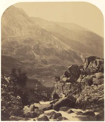 Veduta dalle cascate di Ogwen verso Nan Francon