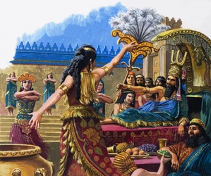 Il re che se ne stava lontano, da "Babilonia la potente" (gouache su carta)