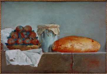 Natura morta con frutta e pane