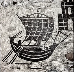 Una nave nel porto di Ostia
