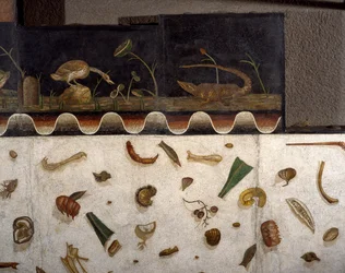 “Asarotos” (Pavimento non spazzato) Frammenti di mosaico firmati da Harakliton da Roma, II secolo d.C., Roma