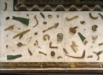 “Asarotos” (Pavimento non spazzato) Frammenti di mosaico firmati da Harakliton da Roma, II secolo d.C., Roma