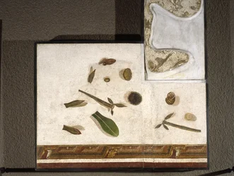 “Asarotos” (Pavimento non spazzato) Frammenti di mosaico firmati da Harakliton da Roma, II secolo d.C., Roma