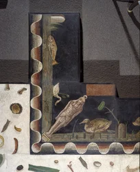 “Asarotos” (Pavimento non spazzato) Frammenti di mosaico firmati da Harakliton da Roma, II secolo d.C., Roma