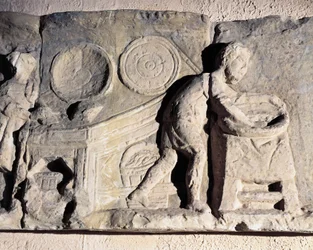 Bassorilievo raffigurante la panificazione, romano, II-III secolo d.C.