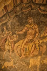 Mosaico del ciclope, Villa Romana del Casale, Piazza Armerina, Sicilia, Italia