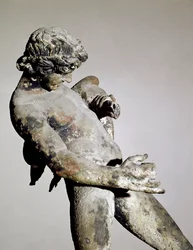 Dettaglio di un fauno (scultura in bronzo)