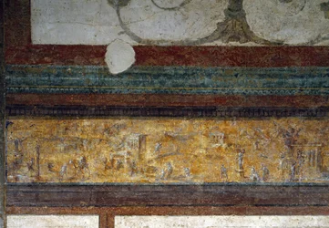 (dettaglio) di un fregio dal tablinum, 40-20 a.C. (affresco)