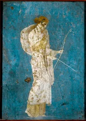 Diana con arco e frecce - affresco romano