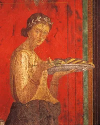 Riti di iniziazione del culto di Dioniso, affresco dalla Villa dei Misteri
