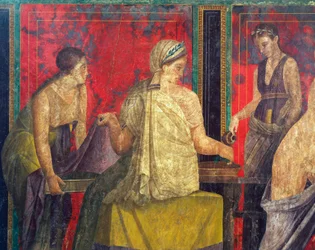 Riti di iniziazione del culto di Dioniso, affresco dalla Villa dei Misteri