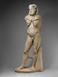 Statua in marmo di un Ercole barbuto, 68-98 d.C. (marmo)