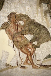 Mosaico che illustra la tortura di un condannato (mosaico)