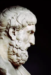 Ritratto di Epicuro (341-circa 270 a.C.), filosofo greco - Busto in marmo - Roma, Musei Capitolini