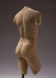 Vista posteriore di un giovane nudo