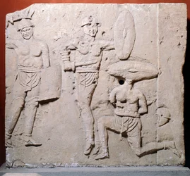Rilievo raffigurante scena gladiatoria dall
