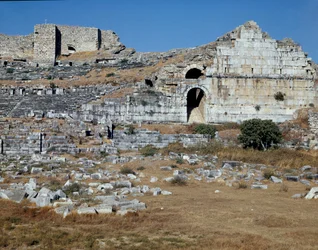 Arte romana, periodo ellenistico: il teatro di Mileto. 2° secolo. Turchia