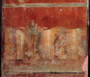 Arte romana: scena di fullonica o folloneria