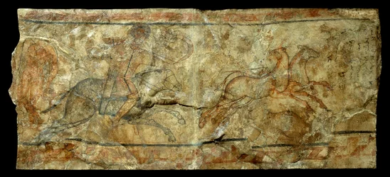 Arte romana: murale che raffigura un arciere che caccia la primula