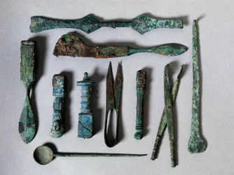 Strumenti chirurgici dalla Casa del Chirurgo a Pompei