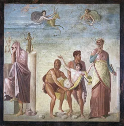 Il sacrificio di Ifigenia, dalla Casa del Poeta Tragico, Pompei, 4° stile decorativo, c.30 d.C.