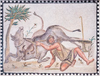 Il contadino con i buoi, III-IV secolo