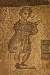 Sala delle due absidi, mosaico pavimentale, Villa Romana del Casale, Piazza Armerina, Sicilia, Italia