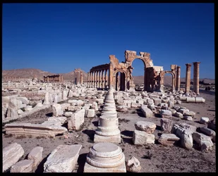 Veduta del grande colonnato e dell