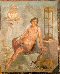 Un giovane Ciparisso, affresco dalla Casa dei Vettii, Pompei, Campania, Civiltà Romana