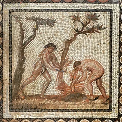 Raccolta di fasci di paglia (mosaico)