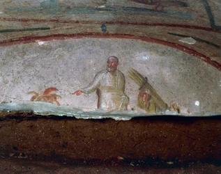 Affresco decorativo Catacombe di Priscilla, Roma (Lista del Patrimonio Mondiale dell