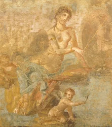 Affresco raffigurante Oreste, Pilade e Ifigenia, dalla Casa degli Amorini Dorati, Pompei, Campania, Civiltà Romana