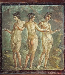 Affresco raffigurante le Tre Grazie, da Pompei, Italia