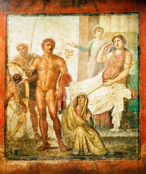 Affresco raffigurante la Tortura di Issone, dalla Casa dei Vettii, Pompei, Campania