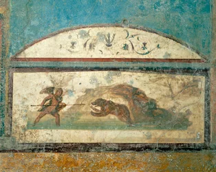Affresco raffigurante scena di caccia, dalla Casa dell