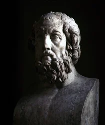 Ritratto immaginario di Omero cieco. Riproduzione del periodo ellenistico di un busto risalente al II secolo a.C. Musée du Louvre Parigi