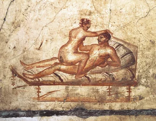 Italia, Regione Campania, Provincia di Napoli, Pompei, Casa dei Vettii, Affresco erotico