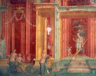 Italia, Provincia di Napoli, Regione Campania, Pompei, Casa di Loreio Tiburtino, Affresco